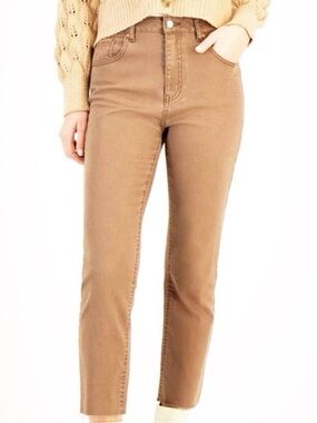 Kensie Vintage Luxe Straight Leg Slim Tan Jeans 10/30